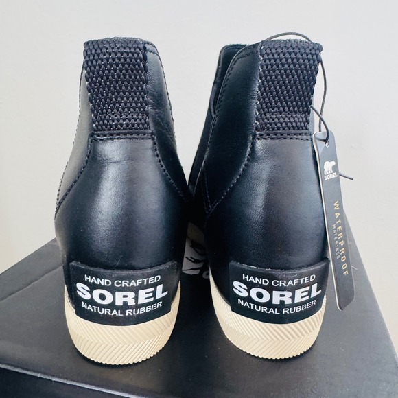 Sorel Out N About Wedge Leather Bootie, Ankle Boots Black, Size 9.5 NWT - Picture 12 of 16